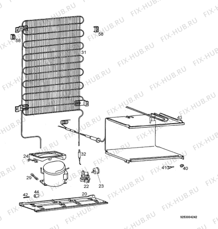 Взрыв-схема холодильника Bayer KG243/2SA - Схема узла Cooling system 017