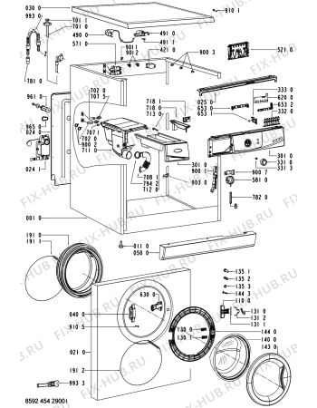 Схема №2 AWO/D 45110 с изображением Декоративная панель для стиралки Whirlpool 481245216695