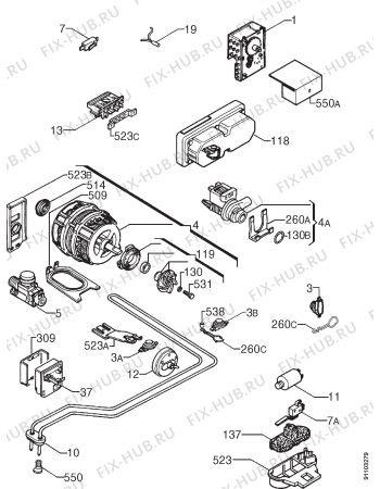 Взрыв-схема посудомоечной машины Marijnen CMS780 - Схема узла Electrical equipment 268