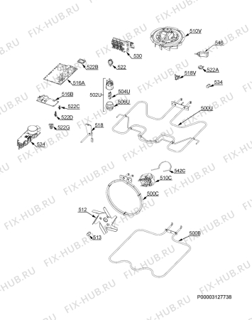 Взрыв-схема плиты (духовки) Aeg BPE542120M - Схема узла Electrical equipment