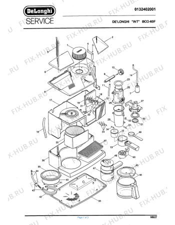 Схема №1 BCO 60F EX:A CAFFE' CAPRI с изображением Панель для электрокофеварки DELONGHI EE1101