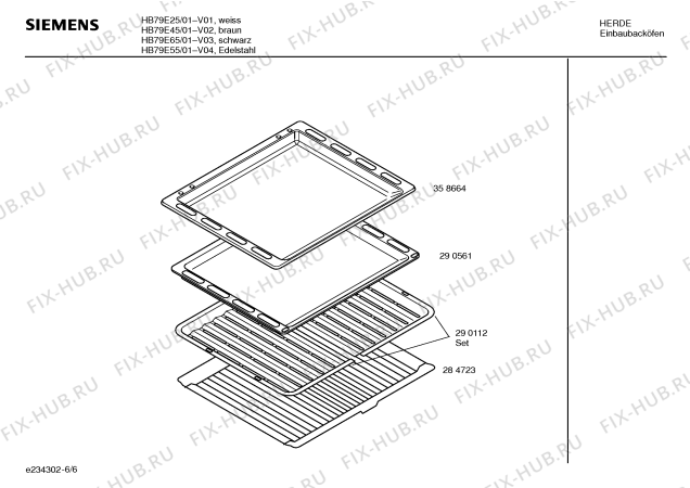 Взрыв-схема плиты (духовки) Siemens HB79E45 - Схема узла 06
