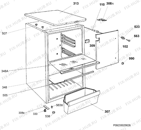 Взрыв-схема холодильника Zanussi ZRA720CW - Схема узла Housing 001