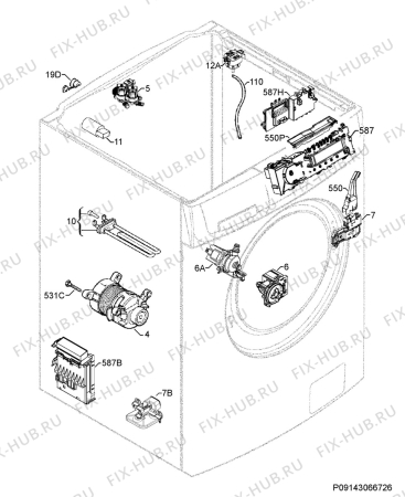 Взрыв-схема стиральной машины Aeg Electrolux L16850A3 - Схема узла Electrical equipment 268