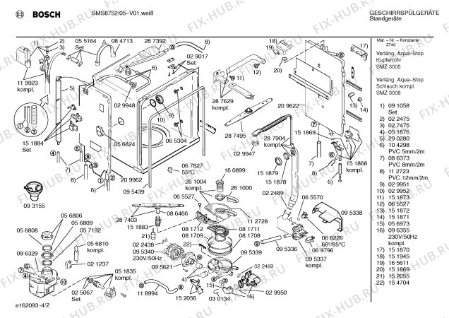 Схема №3 SMS8752EU с изображением Переключатель режимов для посудомойки Bosch 00096105