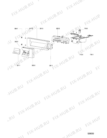 Схема №6 WA 4056 с изображением Декоративная панель для стиральной машины Whirlpool 481244010517