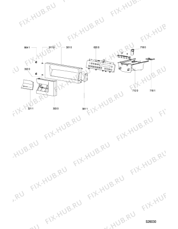 Схема №6 WA 4056 с изображением Блок управления для стиралки Whirlpool 481221478696