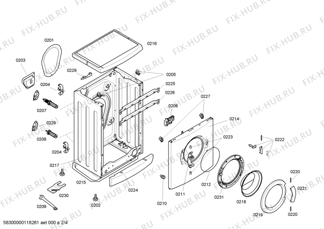 Взрыв-схема стиральной машины Bosch WLF12060IT Classixx 5 - Схема узла 02