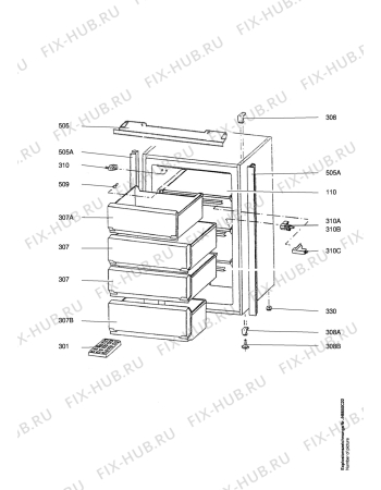 Взрыв-схема холодильника Elektra Bregenz FD136 - Схема узла Housing 001