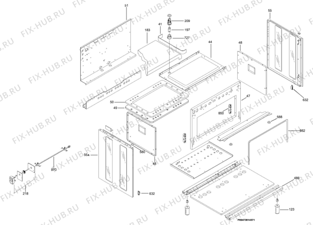 Взрыв-схема плиты (духовки) Zanussi ZW9642IC - Схема узла Section 2