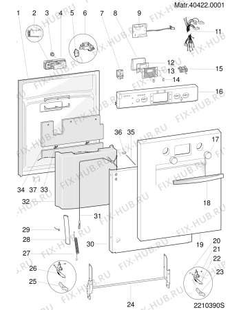 Взрыв-схема посудомоечной машины Hotpoint BFT680X (F030727) - Схема узла