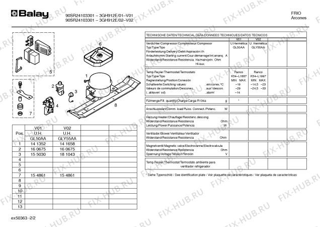 Схема №2 LG682 с изображением Компрессор для холодильной камеры Bosch 00141658