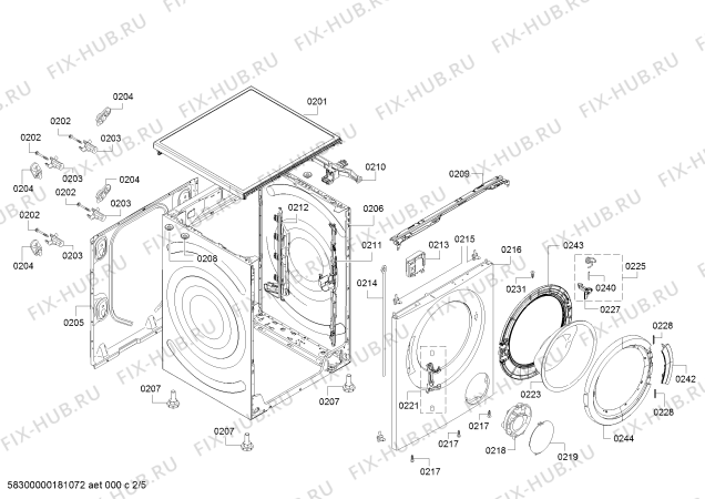 Схема №5 WM12K220TH iQ 300 varioPerfect с изображением Силовой модуль запрограммированный для стиралки Siemens 12009557