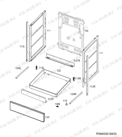 Взрыв-схема плиты (духовки) Zanussi ZCV9553G1X - Схема узла Housing 001