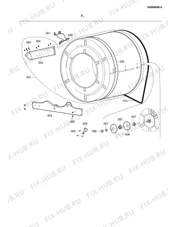 Схема №8 TRW 5072 LI с изображением Уплотнение для стиралки Whirlpool 482000032579