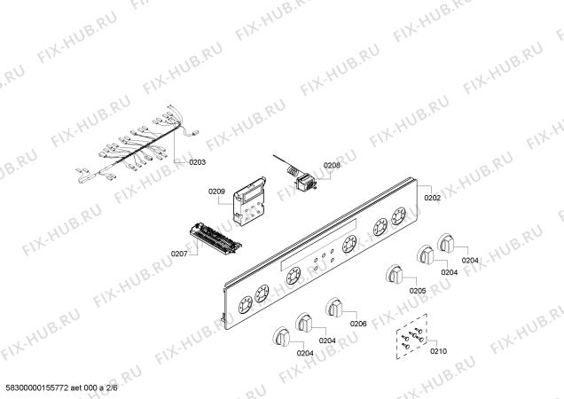 Взрыв-схема плиты (духовки) Siemens HR74W633Y - Схема узла 02