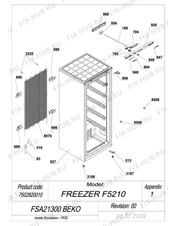 Схема №4 BEKO FSA 21300 (7502920010) с изображением Электрокомпрессор для холодильника Beko 4554060100
