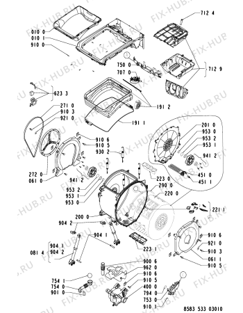 Схема №1 WATS 5330/1 с изображением Микропереключатель для стиралки Whirlpool 481228219524