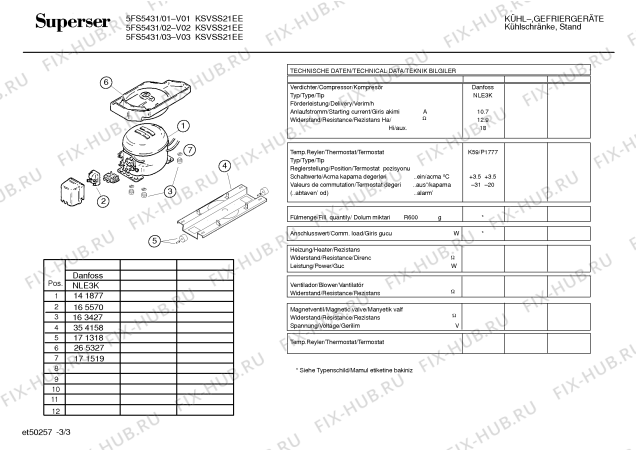 Схема №3 5FS5431 с изображением Панель управления для холодильной камеры Bosch 00356243