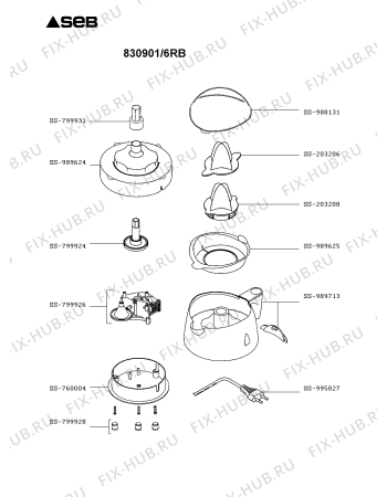 Схема №1 830901/6RB с изображением Сосуд для соковыжималки Seb SS-989713