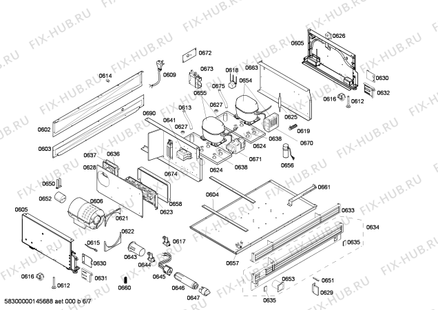 Схема №6 CIB36MIER1 KF 1901 SF с изображением Плата для холодильника Bosch 00246316