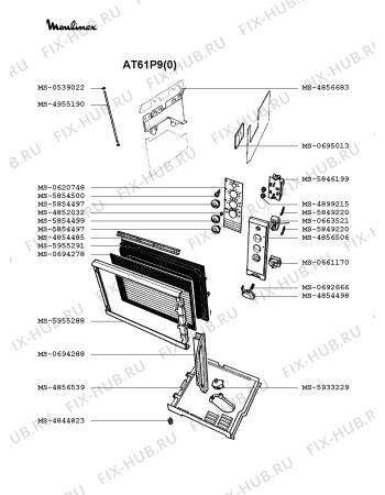 Взрыв-схема микроволновой печи Moulinex AT61P9(0) - Схема узла RP002389.5P2