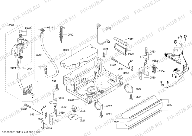 Взрыв-схема посудомоечной машины Bosch SMS53D08EU SilencePlus; Serie 4 - Схема узла 05