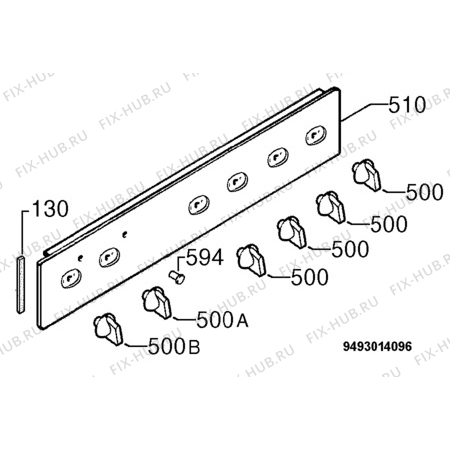 Взрыв-схема плиты (духовки) Zanussi ZOU342W - Схема узла Command panel 037