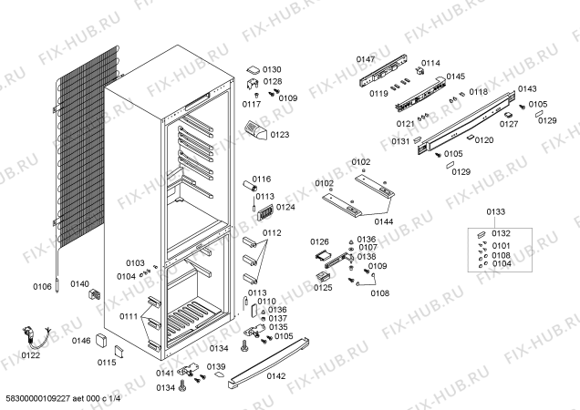 Схема №3 KGU44123FF с изображением Дверь морозильной камеры для холодильника Bosch 00242081