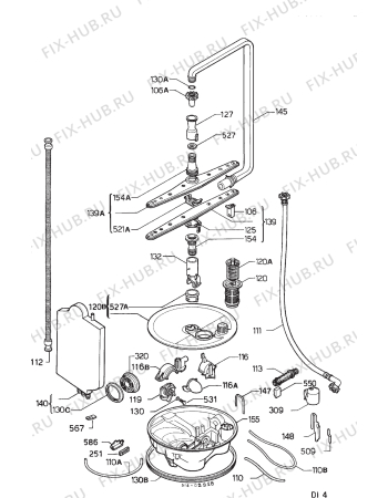 Взрыв-схема посудомоечной машины Zanussi ZD851I - Схема узла Hydraulic System 272