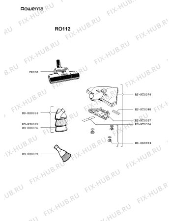Взрыв-схема пылесоса Rowenta RO112 - Схема узла RO112FR_.__3
