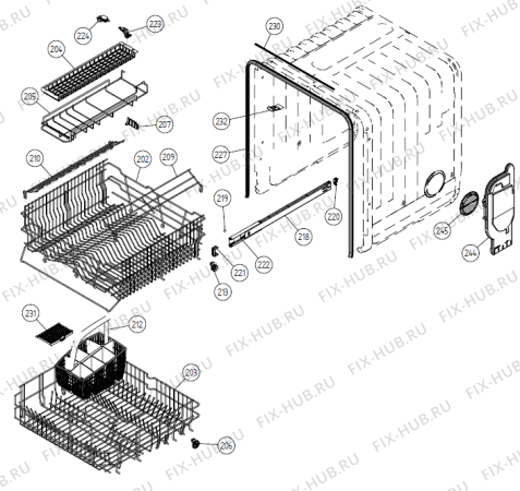 Взрыв-схема посудомоечной машины Gorenje DM 16 Brilliant SF   -White Bi (900000990, DW20.1) - Схема узла 02