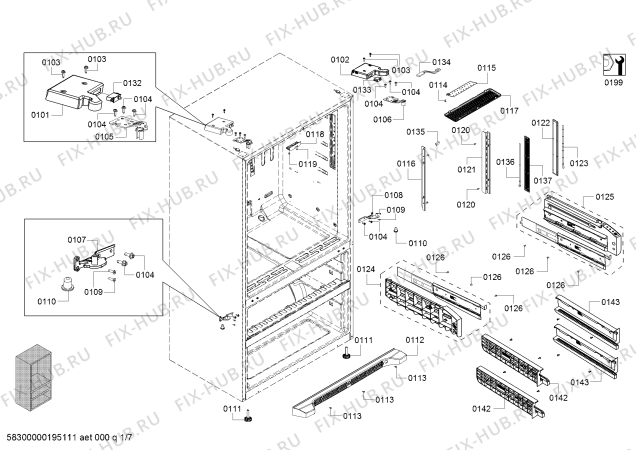 Схема №6 B21CL80SNS с изображением Консоль для посудомойки Bosch 11016444