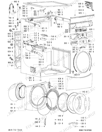 Схема №1 719 WT/WT с изображением Блок управления для стиральной машины Whirlpool 481223958074