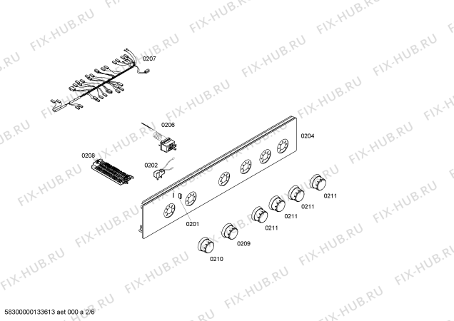 Взрыв-схема плиты (духовки) Bosch HSV625120R - Схема узла 02