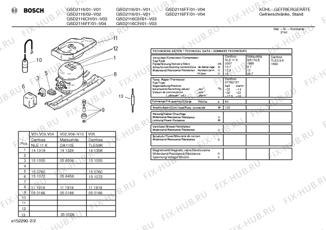 Взрыв-схема холодильника Bosch GSD2116 - Схема узла 02