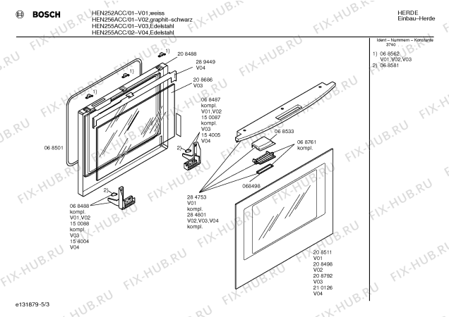 Взрыв-схема плиты (духовки) Bosch HEN252ACC - Схема узла 03