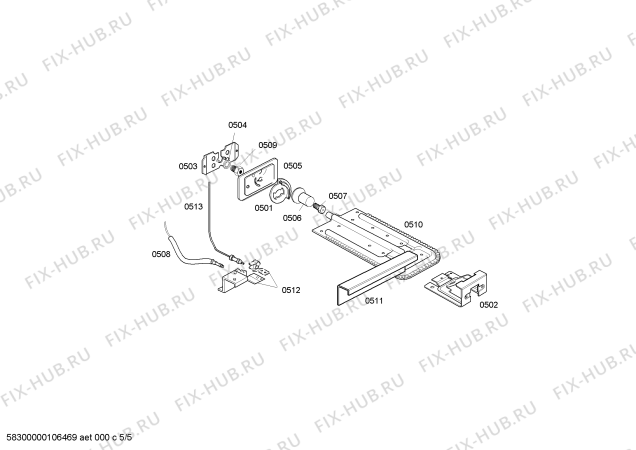 Схема №4 HSF44K30N9 Flat Line 1 A (ckd) с изображением Труба для электропечи Bosch 00474050