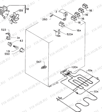 Взрыв-схема плиты (духовки) Zanussi HM14X - Схема узла Electrical equipment 268