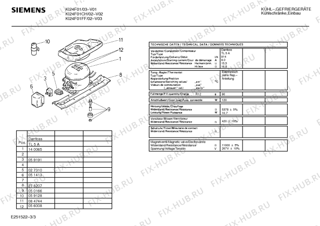 Схема №3 KI24F01 с изображением Модуль для холодильной камеры Siemens 00095133