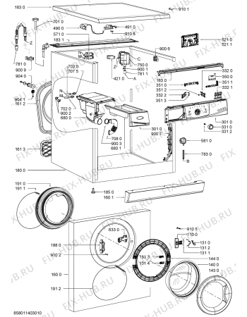 Схема №2 PWF 3525 с изображением Блок управления для стиральной машины Whirlpool 481075166516