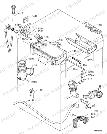 Взрыв-схема стиральной машины Rex Electrolux LI120JE - Схема узла Hydraulic System 272