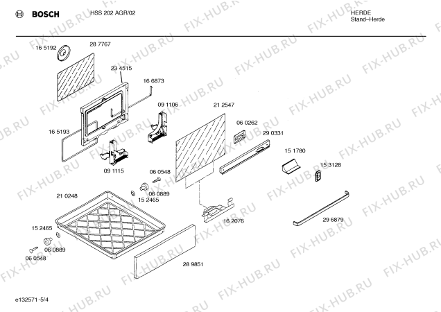 Схема №5 HSS102AGR с изображением Панель управления для плиты (духовки) Bosch 00298475