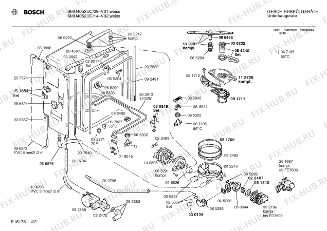 Схема №3 SMU4052UC с изображением Панель для посудомойки Bosch 00286599