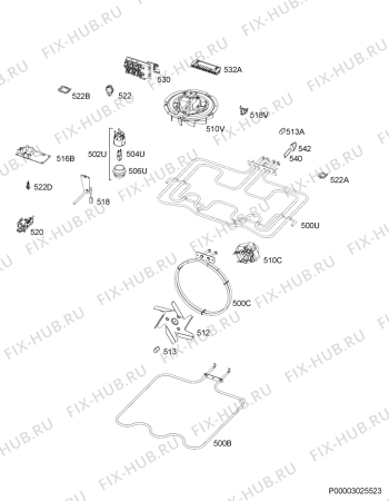 Взрыв-схема плиты (духовки) Aeg Electrolux EE5003011B - Схема узла Electrical equipment