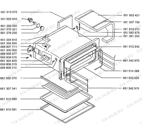 Взрыв-схема плиты (духовки) Aeg 52381B-M - Схема узла Grill/Grating