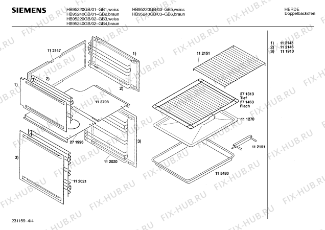 Взрыв-схема плиты (духовки) Siemens HB95220GB - Схема узла 04