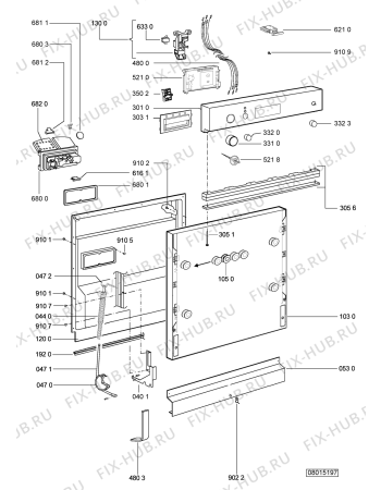 Схема №2 ADG 6570 IX с изображением Панель для электропосудомоечной машины Whirlpool 480140100889