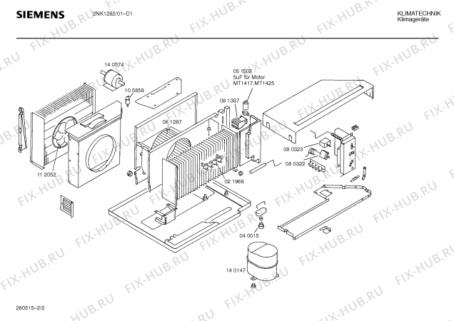 Взрыв-схема кондиционера Siemens Ag 2NK1282 - Схема узла 02
