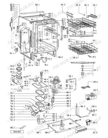 Схема №2 GSI 5023 W-BR с изображением Модуль (плата) управления для посудомоечной машины Whirlpool 481221478544